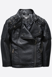 Bad A#% Stud Leather Moto Jacket - Posh Peyton